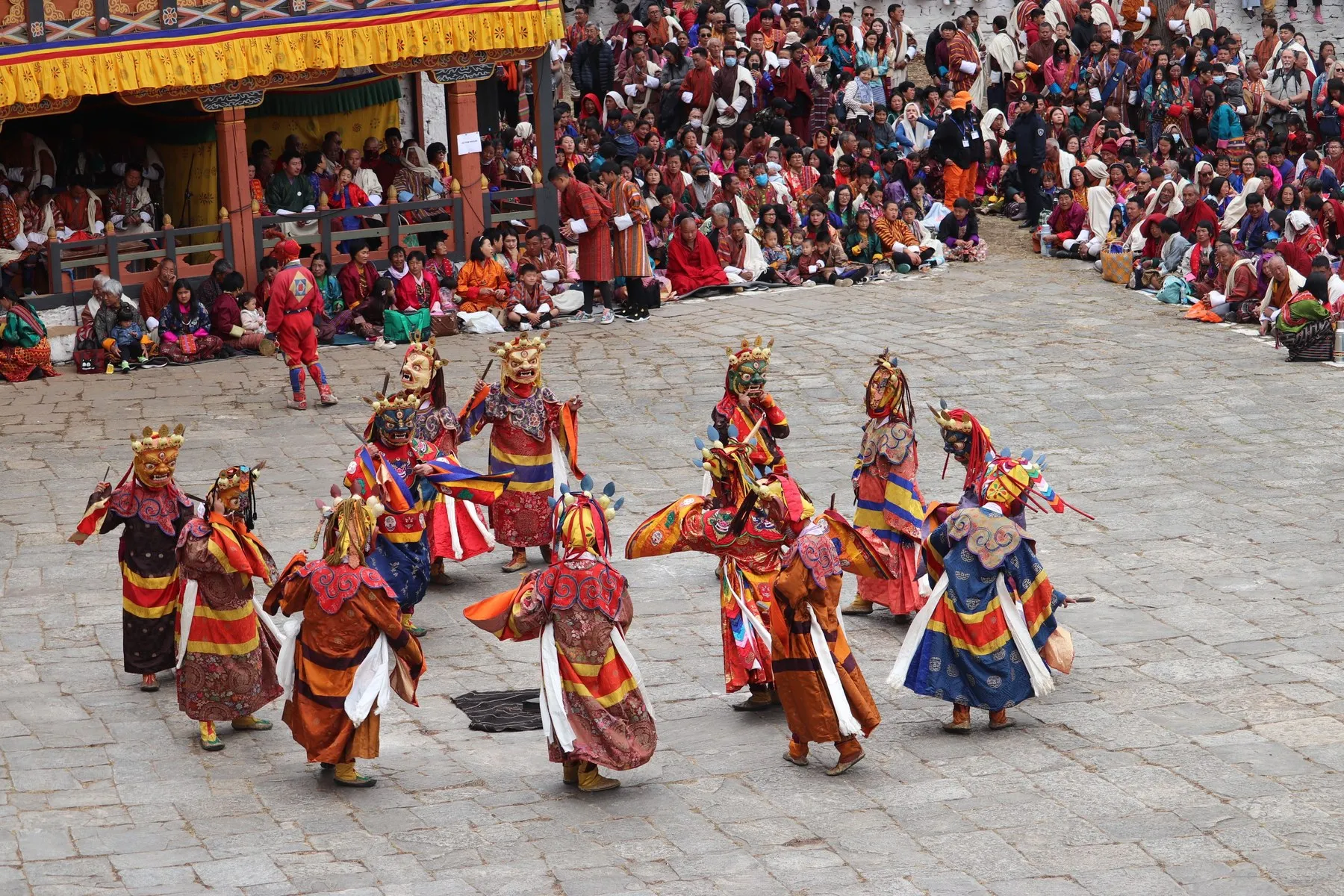Masked cham dance festival performance